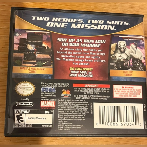 Nintendo DS Iron Man Game & Case EUC - Picture 6 of 6